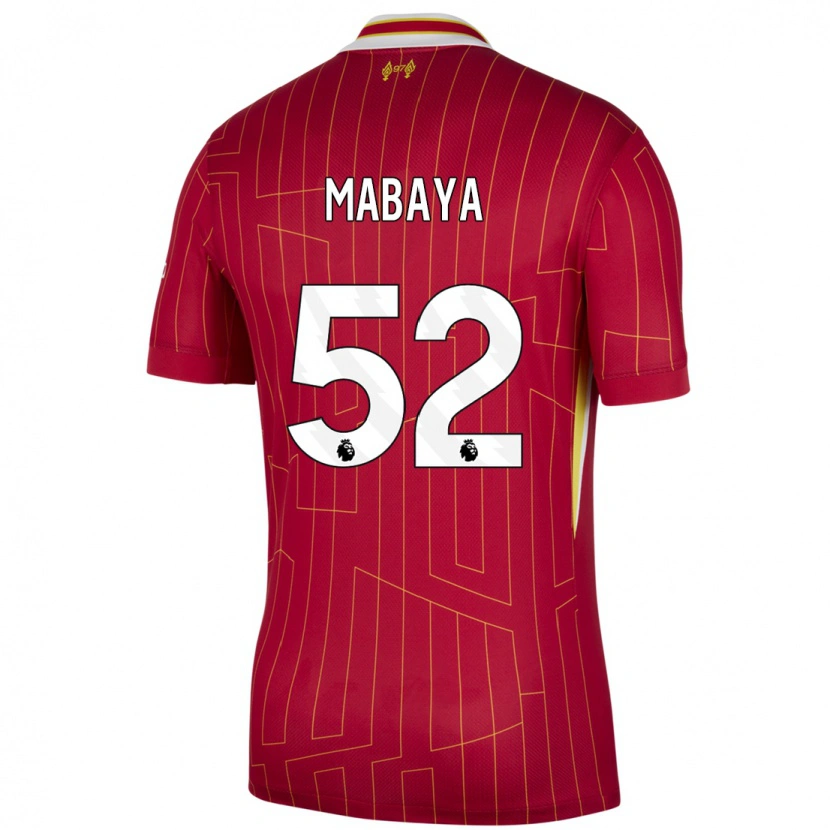 Danxen Bambino Maglia Isaac Mabaya #52 Rosso Giallo Bianco Kit Gara Home 2024/25 Maglietta