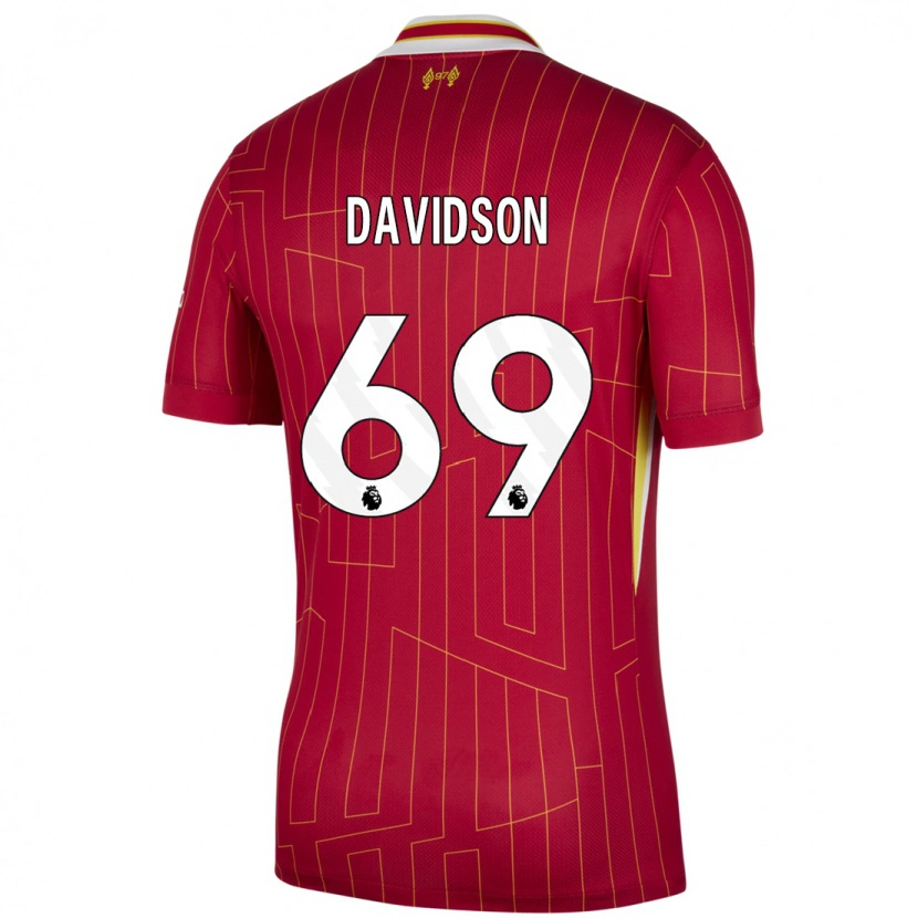Danxen Bambino Maglia Josh Davidson #69 Rosso Giallo Bianco Kit Gara Home 2024/25 Maglietta