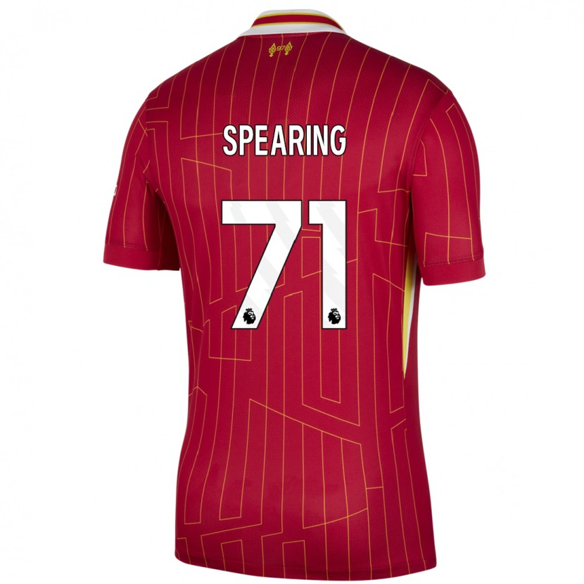 Danxen Bambino Maglia Jay Spearing #71 Rosso Giallo Bianco Kit Gara Home 2024/25 Maglietta