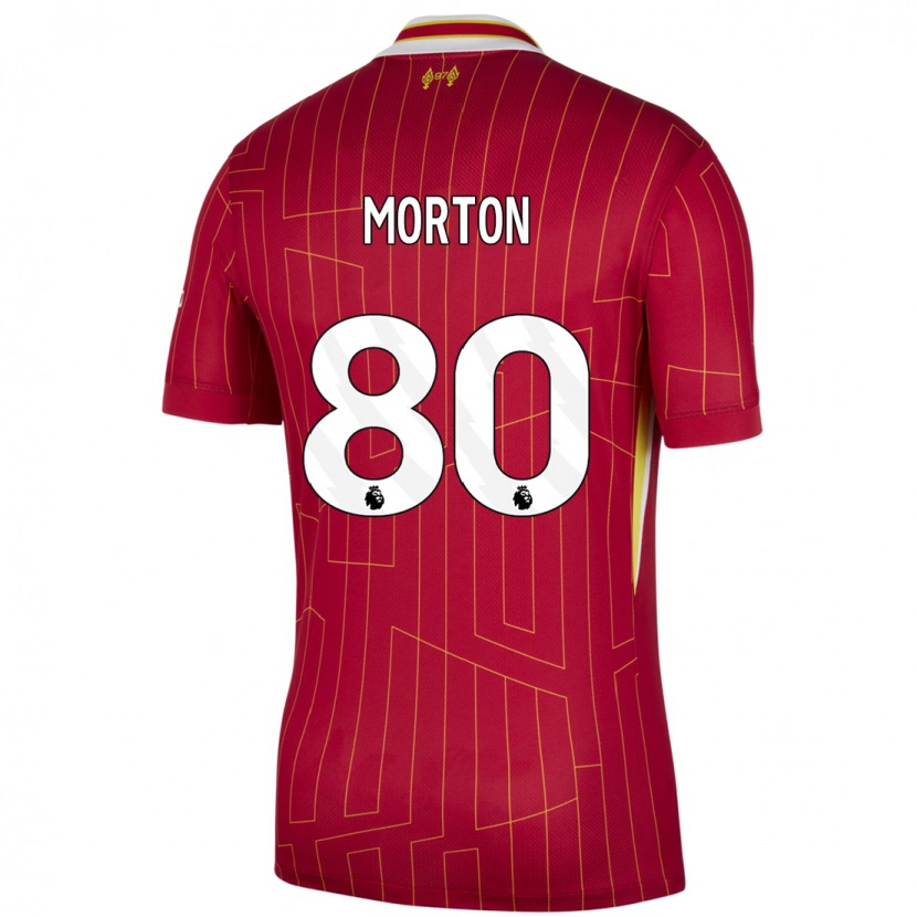 Danxen Bambino Maglia Tyler Morton #80 Rosso Giallo Bianco Kit Gara Home 2024/25 Maglietta