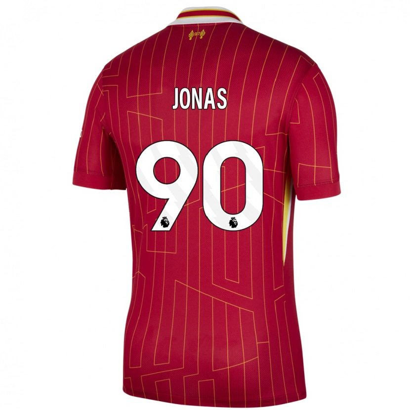 Danxen Bambino Maglia Lee Jonas #90 Rosso Giallo Bianco Kit Gara Home 2024/25 Maglietta
