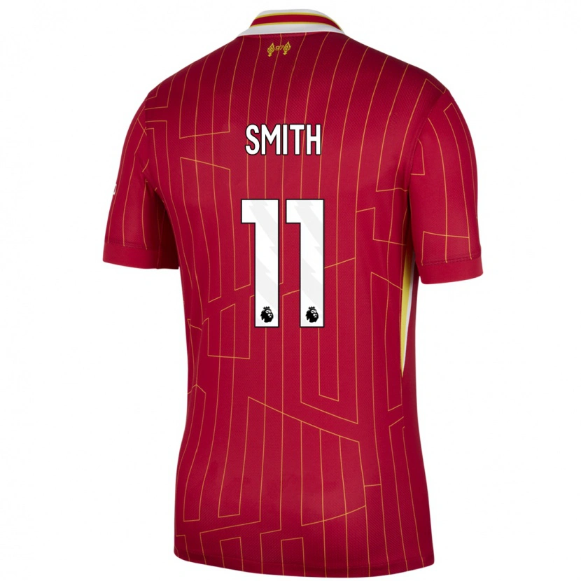 Danxen Bambino Maglia Olivia Smith #11 Rosso Giallo Bianco Kit Gara Home 2024/25 Maglietta