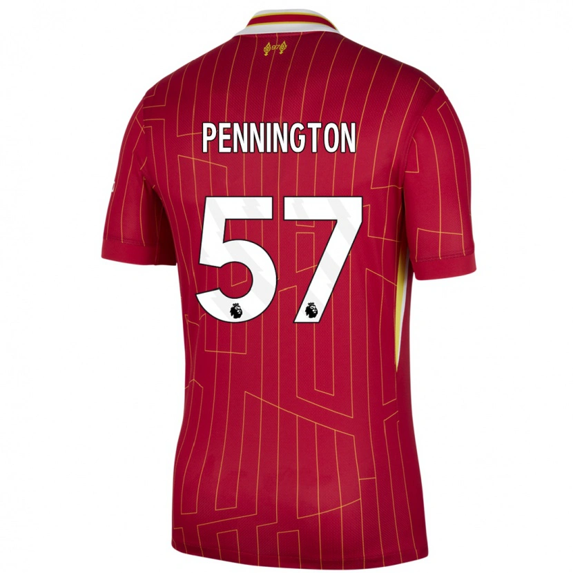 Danxen Bambino Maglia Cody Pennington #57 Rosso Giallo Bianco Kit Gara Home 2024/25 Maglietta