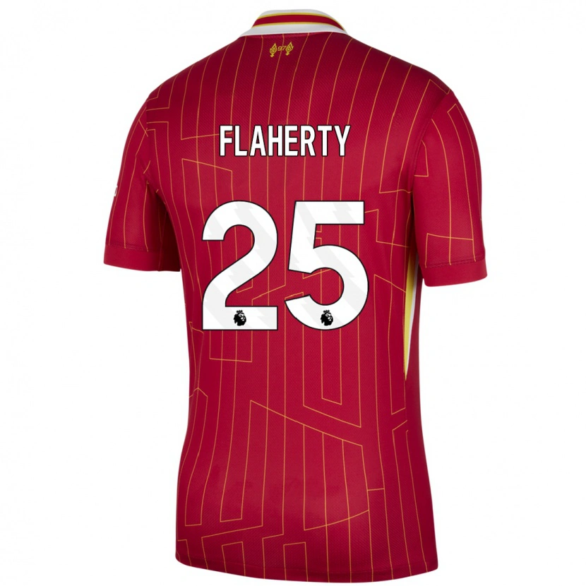 Danxen Bambino Maglia Gilly Flaherty #25 Rosso Giallo Bianco Kit Gara Home 2024/25 Maglietta