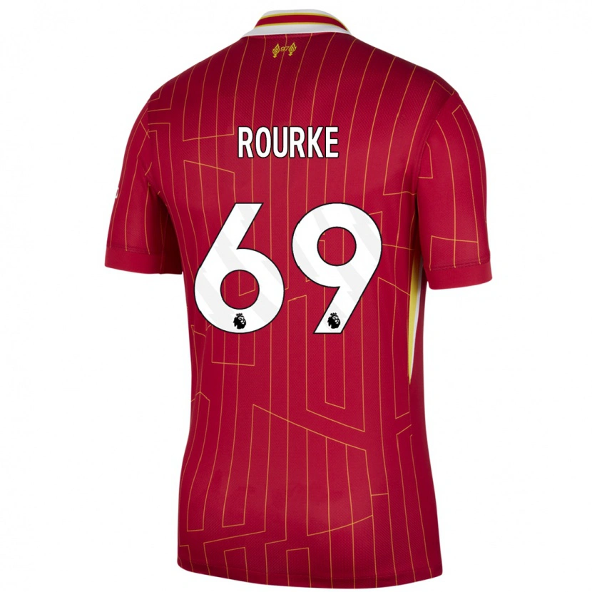 Danxen Bambino Maglia Fidel O'rourke #69 Rosso Giallo Bianco Kit Gara Home 2024/25 Maglietta