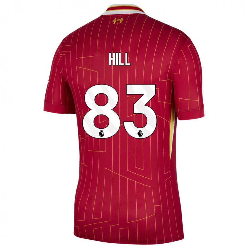 Danxen Bambino Maglia Thomas Hill #83 Rosso Giallo Bianco Kit Gara Home 2024/25 Maglietta