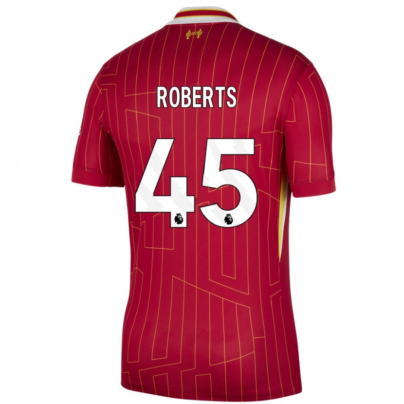 Danxen Bambino Maglia Iwan Roberts #45 Rosso Giallo Bianco Kit Gara Home 2024/25 Maglietta