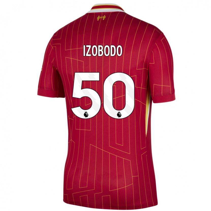 Danxen Bambino Maglia Elijah Izobodo John #50 Rosso Giallo Bianco Kit Gara Home 2024/25 Maglietta