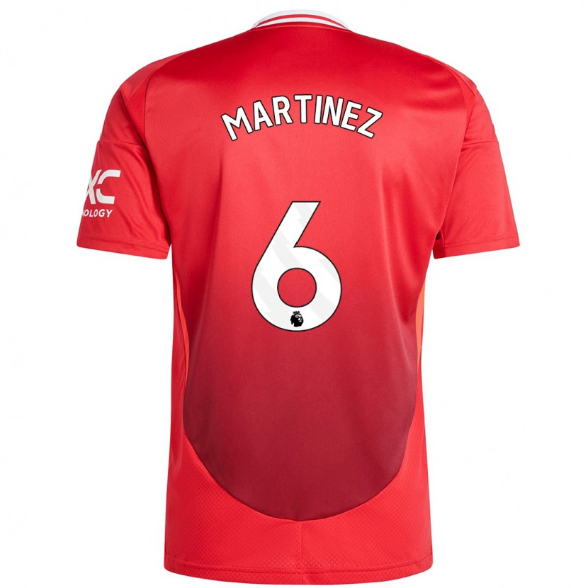 Danxen Bambino Maglia Lisandro Martínez #6 Rosso Brillante Kit Gara Home 2024/25 Maglietta
