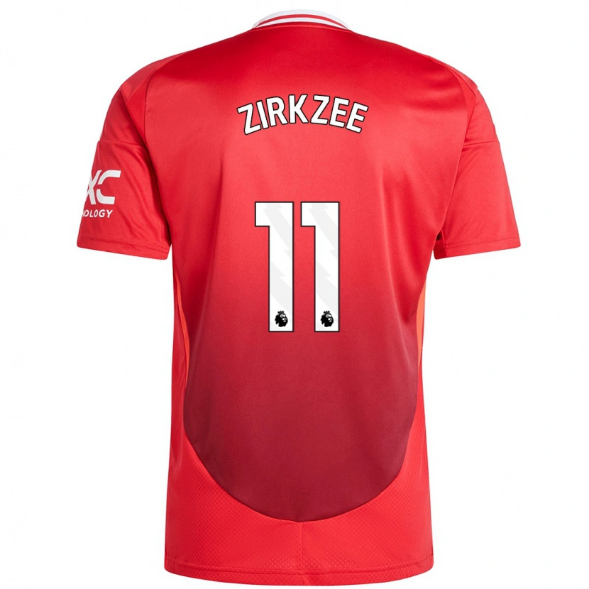 Danxen Bambino Maglia Joshua Zirkzee #11 Rosso Brillante Kit Gara Home 2024/25 Maglietta