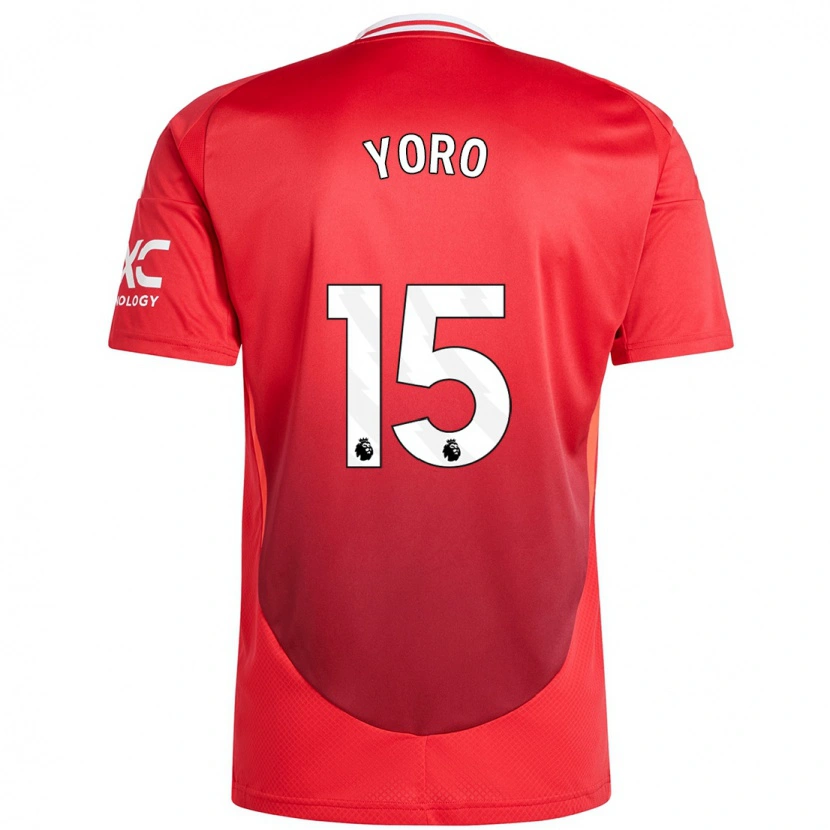 Danxen Bambino Maglia Leny Yoro #15 Rosso Brillante Kit Gara Home 2024/25 Maglietta