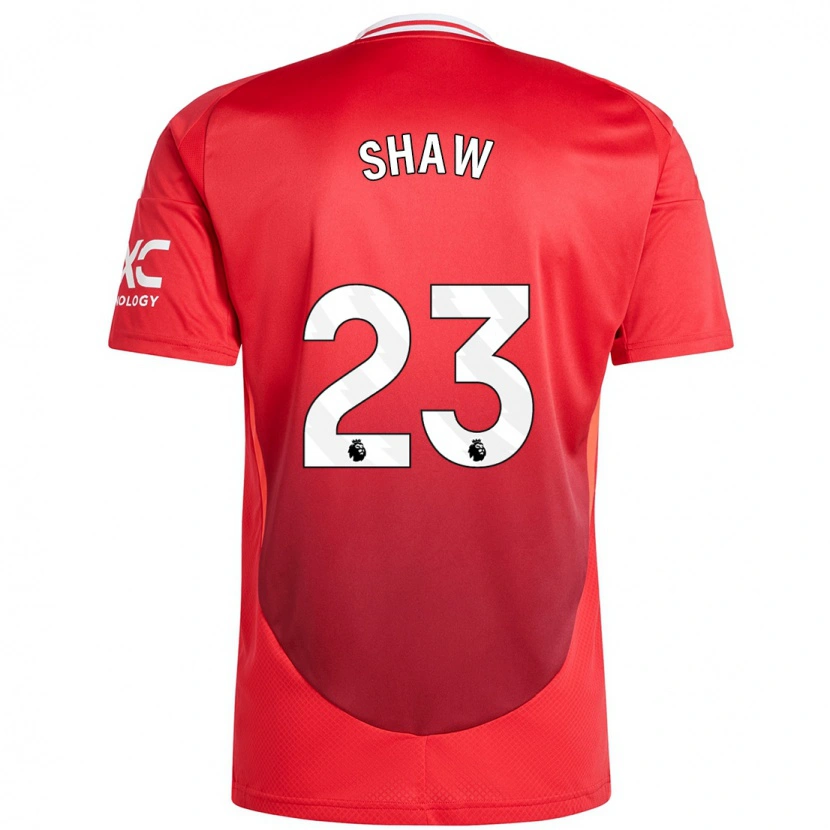 Danxen Bambino Maglia Luke Shaw #23 Rosso Brillante Kit Gara Home 2024/25 Maglietta