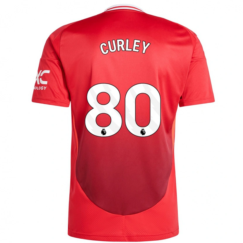 Danxen Bambino Maglia Ruben Curley #80 Rosso Brillante Kit Gara Home 2024/25 Maglietta
