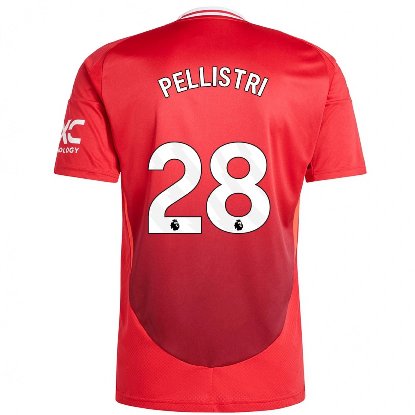 Danxen Bambino Maglia Facundo Pellistri #28 Rosso Brillante Kit Gara Home 2024/25 Maglietta