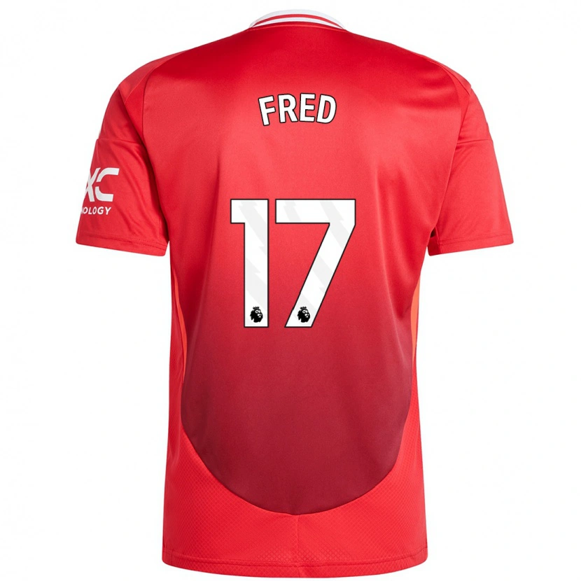 Danxen Bambino Maglia Fred #17 Rosso Brillante Kit Gara Home 2024/25 Maglietta
