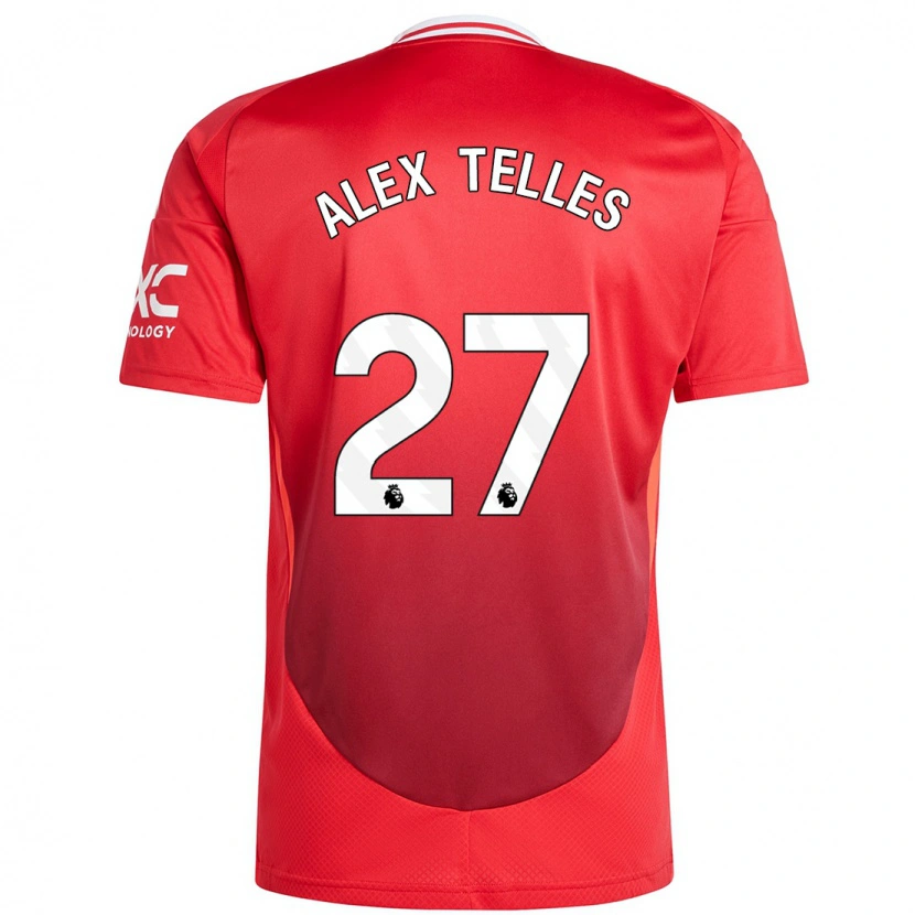 Danxen Bambino Maglia Alex Nicolao Telles #27 Rosso Brillante Kit Gara Home 2024/25 Maglietta