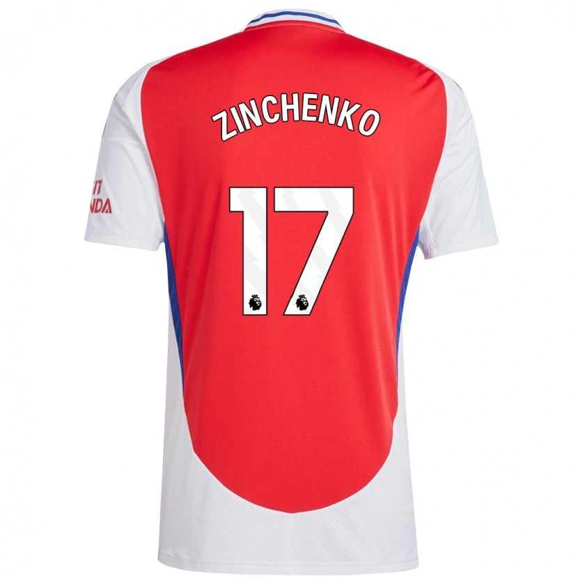 Danxen Bambino Maglia Oleksandr Zinchenko #17 Rosso Bianco Kit Gara Home 2024/25 Maglietta