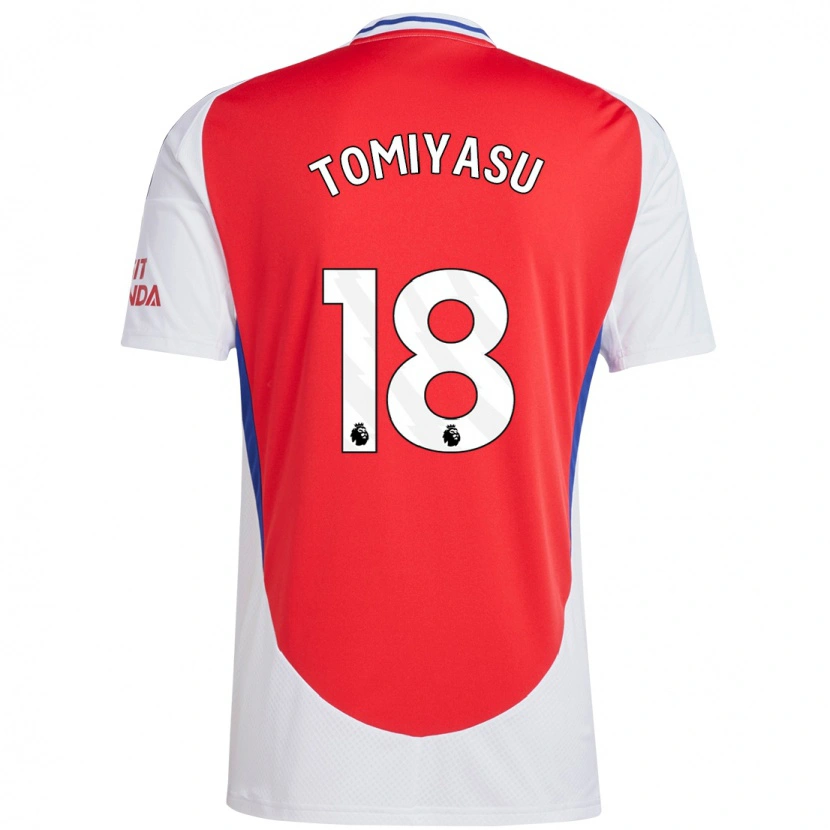 Danxen Bambino Maglia Takehiro Tomiyasu #18 Rosso Bianco Kit Gara Home 2024/25 Maglietta