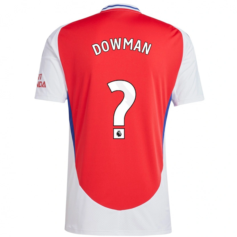 Danxen Bambino Maglia Max Dowman #0 Rosso Bianco Kit Gara Home 2024/25 Maglietta