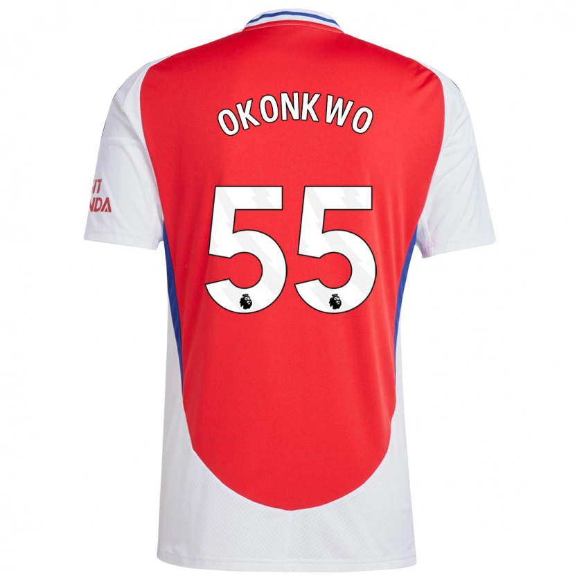 Danxen Bambino Maglia Brian Okonkwo #55 Rosso Bianco Kit Gara Home 2024/25 Maglietta