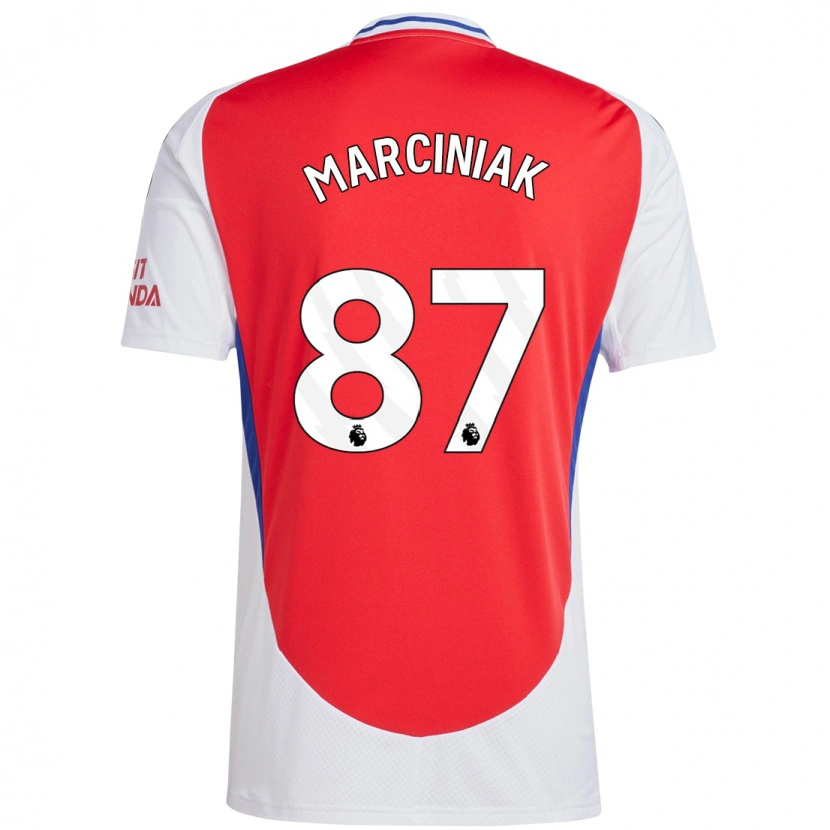 Danxen Bambino Maglia Alex Marciniak #87 Rosso Bianco Kit Gara Home 2024/25 Maglietta