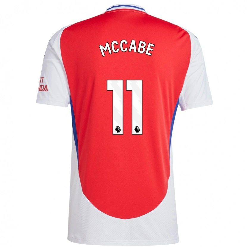Danxen Bambino Maglia Katie Mccabe #11 Rosso Bianco Kit Gara Home 2024/25 Maglietta