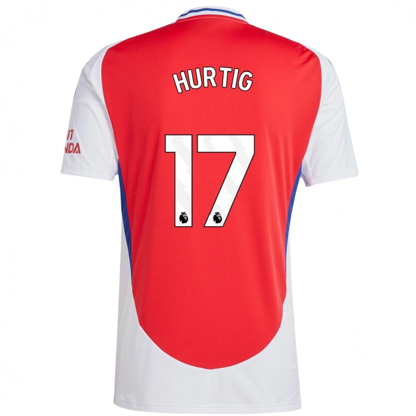 Danxen Bambino Maglia Lina Hurtig #17 Rosso Bianco Kit Gara Home 2024/25 Maglietta