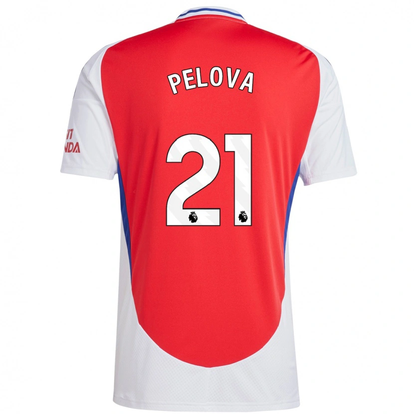 Danxen Bambino Maglia Victoria Pelova #21 Rosso Bianco Kit Gara Home 2024/25 Maglietta