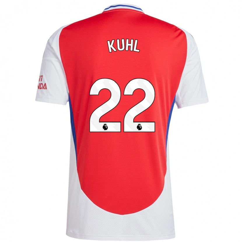 Danxen Bambino Maglia Kathrine Møller Kühl #22 Rosso Bianco Kit Gara Home 2024/25 Maglietta