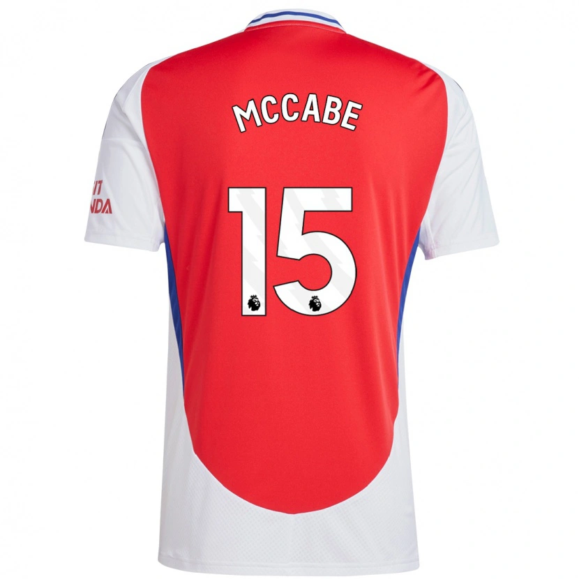 Danxen Bambino Maglia Katie Mccabe #15 Rosso Bianco Kit Gara Home 2024/25 Maglietta