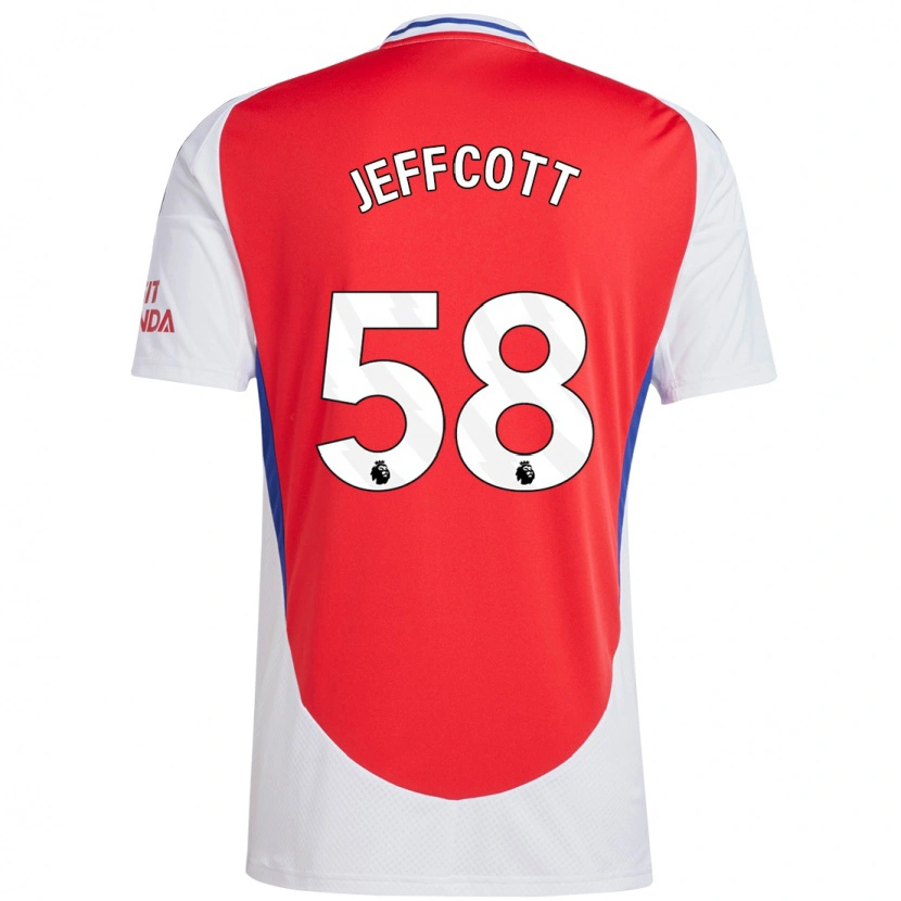Danxen Bambino Maglia Henry Jeffcott #58 Rosso Bianco Kit Gara Home 2024/25 Maglietta