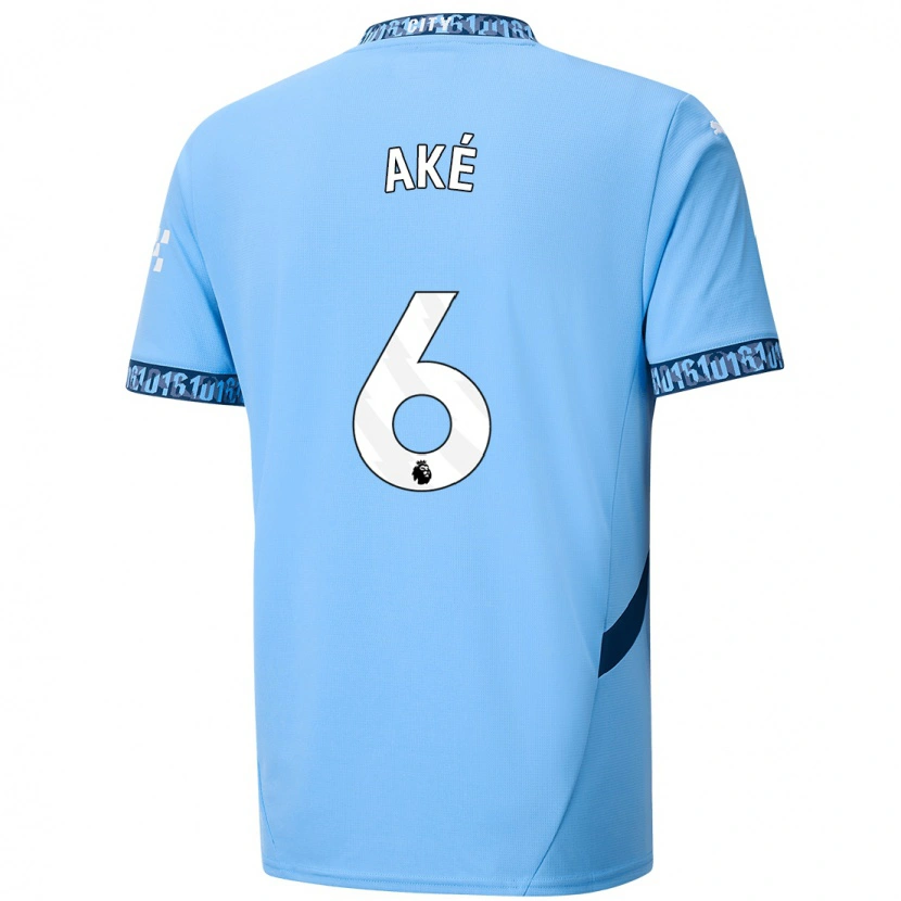Danxen Bambino Maglia Nathan Aké #6 Blu Navy Kit Gara Home 2024/25 Maglietta