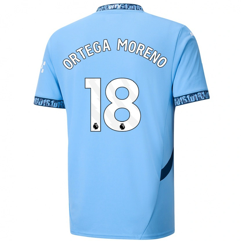 Danxen Bambino Maglia Stefan Ortega #18 Blu Navy Kit Gara Home 2024/25 Maglietta