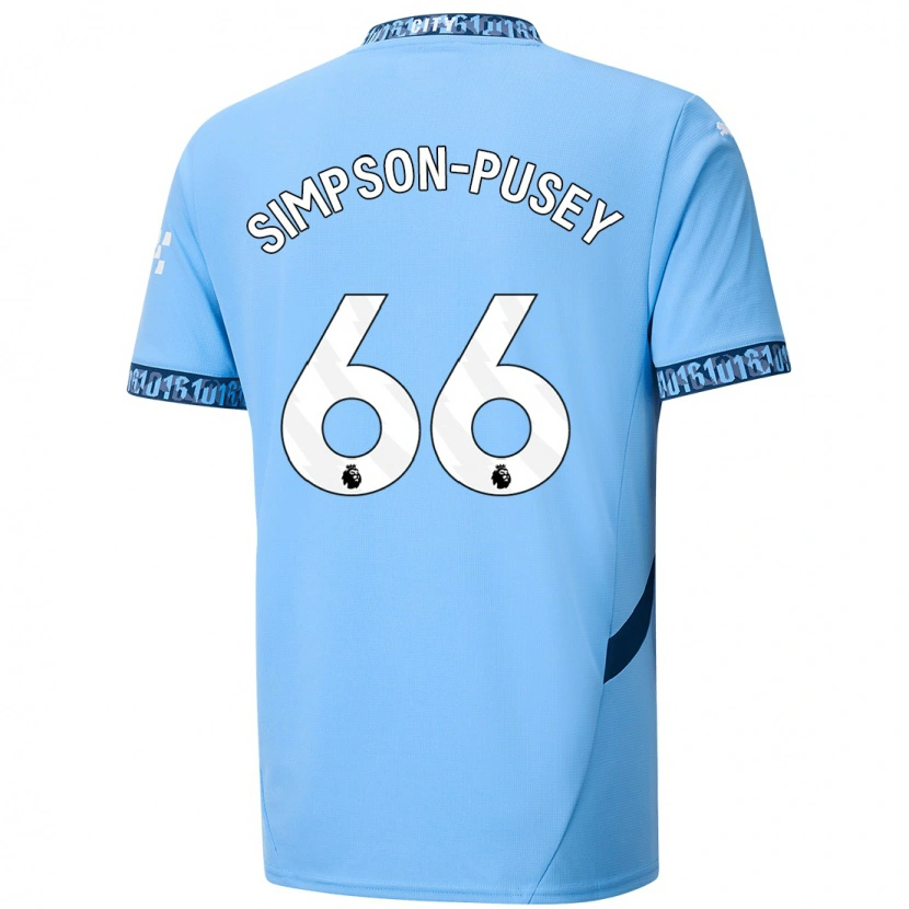Danxen Bambino Maglia Jahmai Simpson-Pusey #66 Blu Navy Kit Gara Home 2024/25 Maglietta