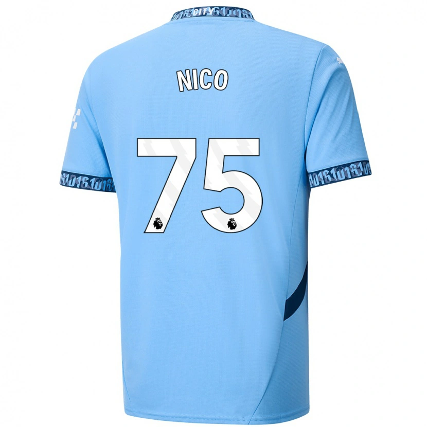 Danxen Bambino Maglia Nico O'reilly #75 Blu Navy Kit Gara Home 2024/25 Maglietta