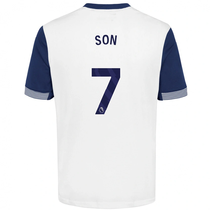 Danxen Bambino Maglia Heung-Min Son #7 Bianco Blu Kit Gara Home 2024/25 Maglietta