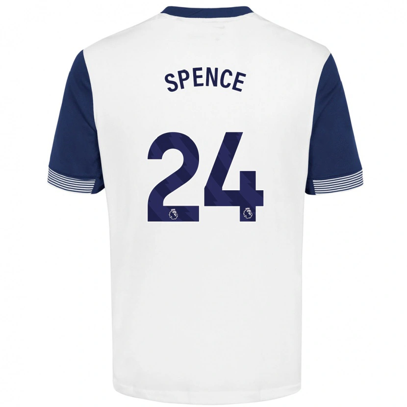 Danxen Bambino Maglia Djed Spence #24 Bianco Blu Kit Gara Home 2024/25 Maglietta
