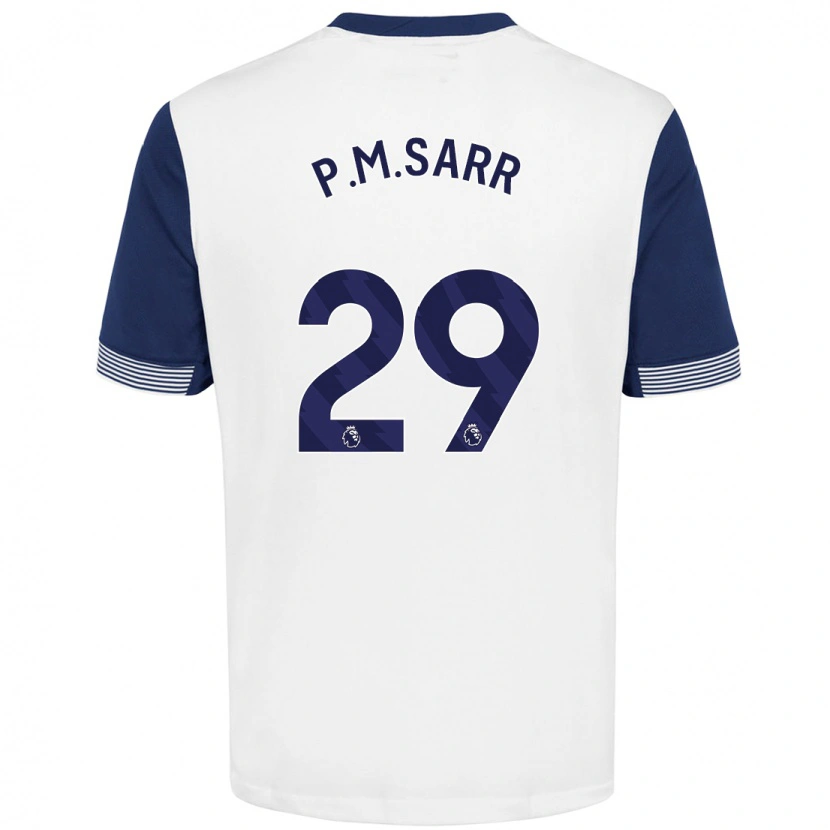 Danxen Bambino Maglia Pape Matar Sarr #29 Bianco Blu Kit Gara Home 2024/25 Maglietta