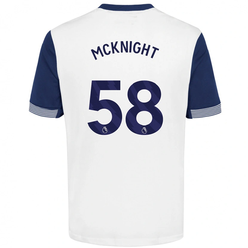 Danxen Bambino Maglia Maxwell Mcknight #58 Bianco Blu Kit Gara Home 2024/25 Maglietta