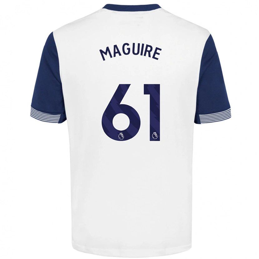 Danxen Bambino Maglia Aaron Maguire #61 Bianco Blu Kit Gara Home 2024/25 Maglietta