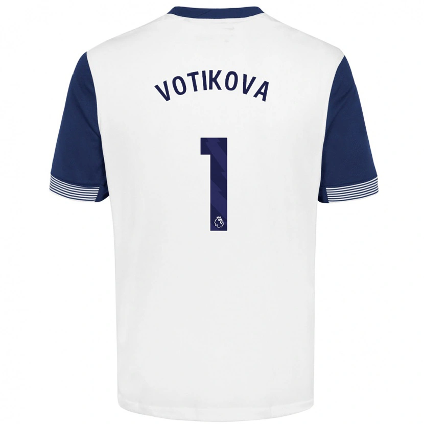 Danxen Bambino Maglia Barbora Votíková #1 Bianco Blu Kit Gara Home 2024/25 Maglietta