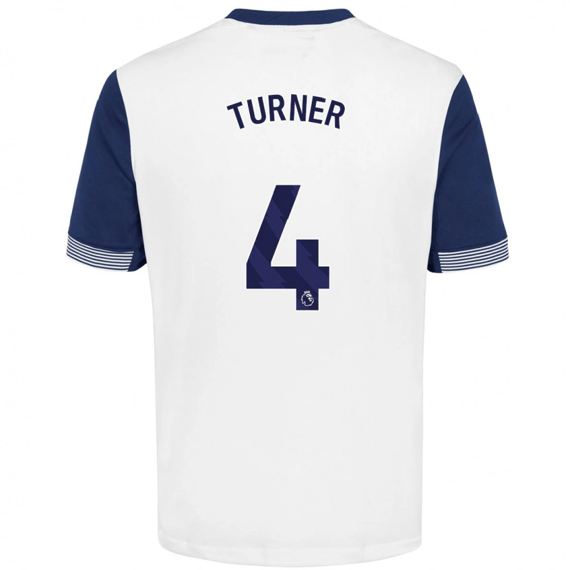 Danxen Bambino Maglia Amy Turner #4 Bianco Blu Kit Gara Home 2024/25 Maglietta