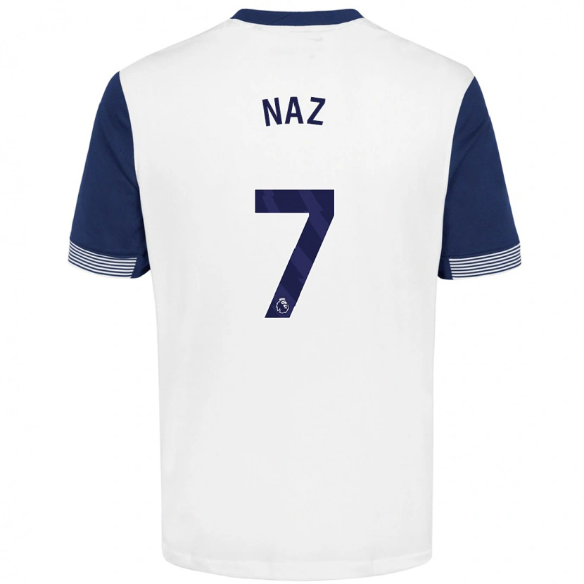 Danxen Bambino Maglia Jessica Naz #7 Bianco Blu Kit Gara Home 2024/25 Maglietta