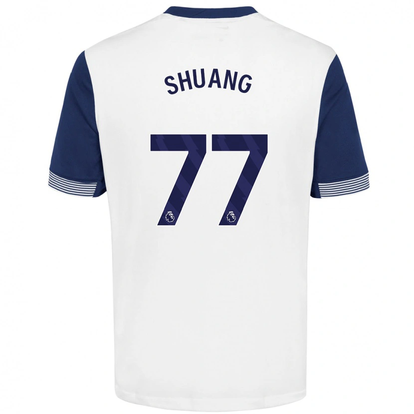 Danxen Bambino Maglia Wang Shuang #77 Bianco Blu Kit Gara Home 2024/25 Maglietta