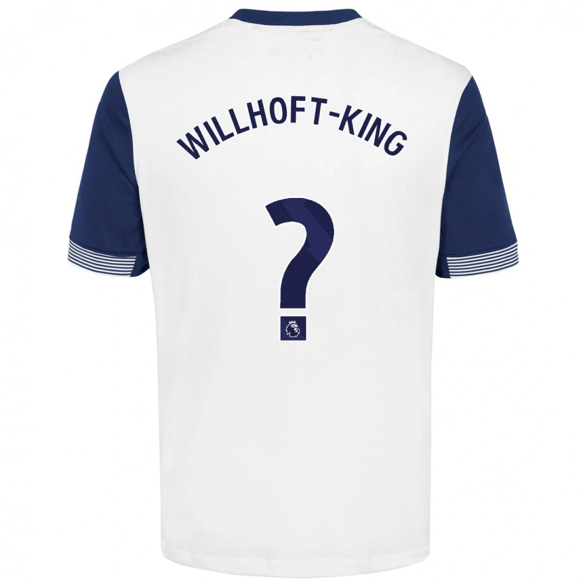 Danxen Bambino Maglia Han Willhoft-King #0 Bianco Blu Kit Gara Home 2024/25 Maglietta