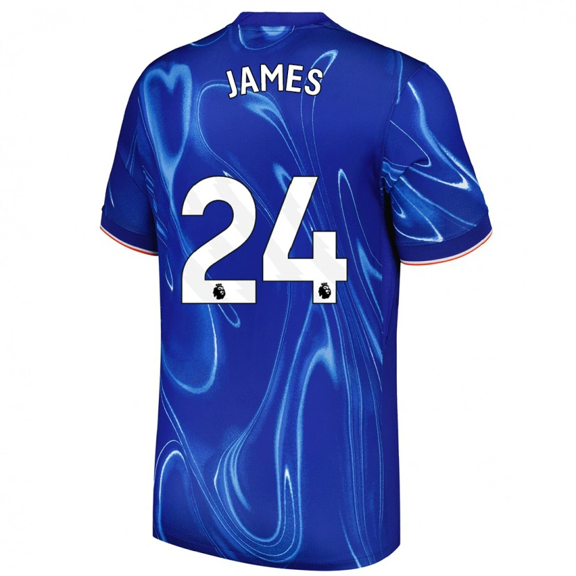 Danxen Bambino Maglia Reece James #24 Blu Bianco Kit Gara Home 2024/25 Maglietta