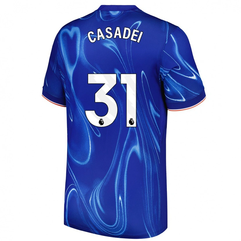 Danxen Bambino Maglia Cesare Casadei #31 Blu Bianco Kit Gara Home 2024/25 Maglietta
