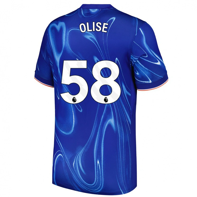 Danxen Bambino Maglia Richard Olise #58 Blu Bianco Kit Gara Home 2024/25 Maglietta
