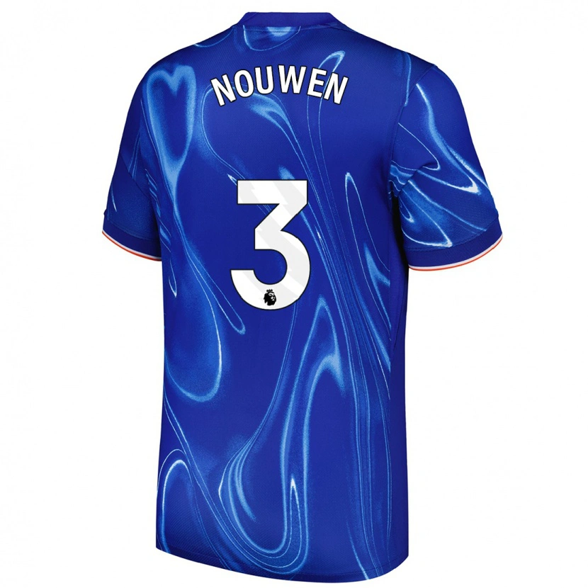 Danxen Bambino Maglia Aniek Nouwen #3 Blu Bianco Kit Gara Home 2024/25 Maglietta