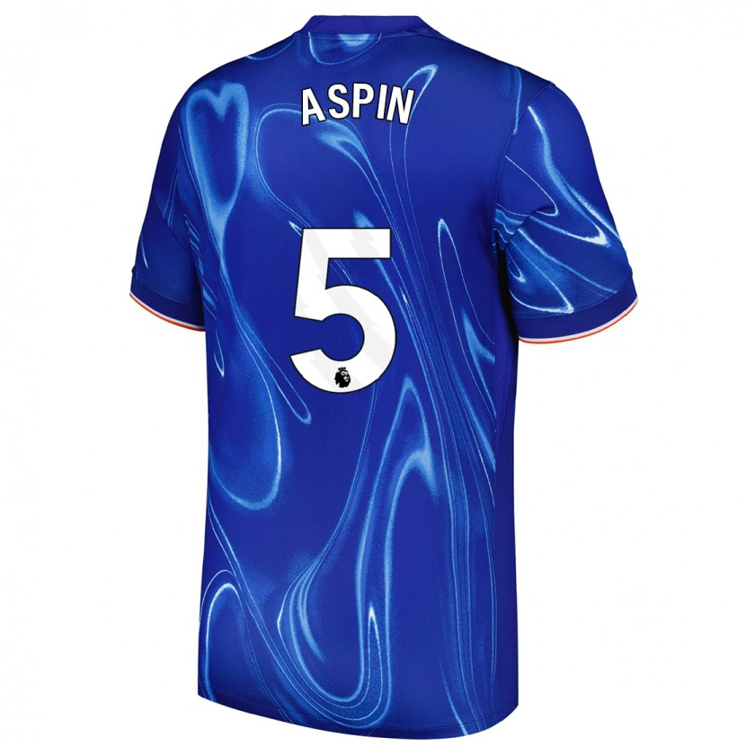 Danxen Bambino Maglia Brooke Aspin #5 Blu Bianco Kit Gara Home 2024/25 Maglietta